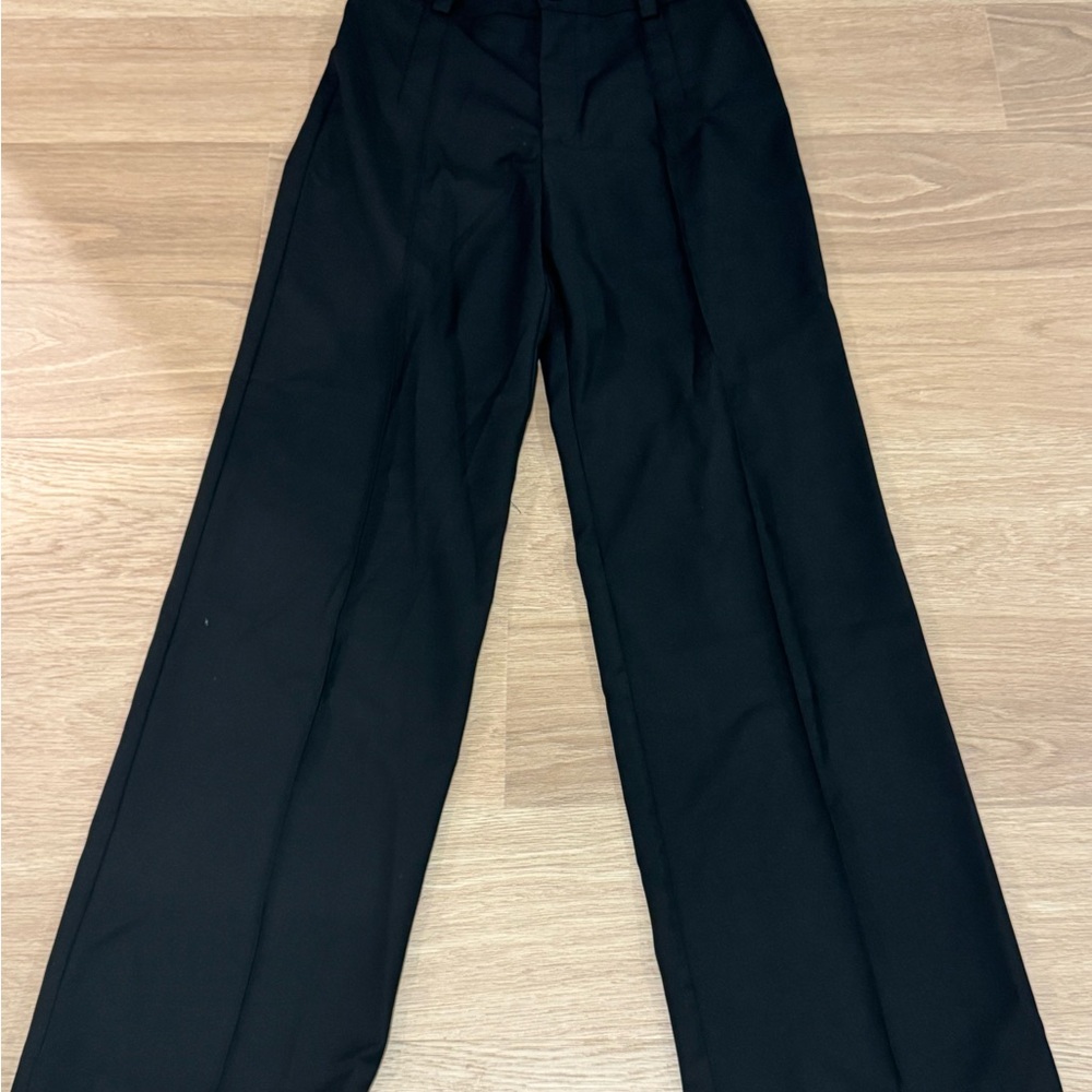 High Waisted Pleat Front Straight Leg Trousers - Picture 2 of 7